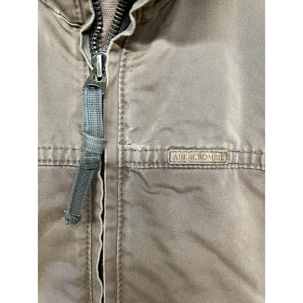 VINTAGE ABERCROMBIE & FITCH DISTRESSED MILITARY JACKET BROWN MEN'S SIZE LARGE‎